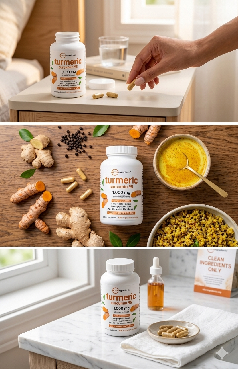 "Cúrcuma Curcumina 95% – Antiinflamatorio Natural para Articulaciones y Recuperación Muscular | 120 Cápsulas"